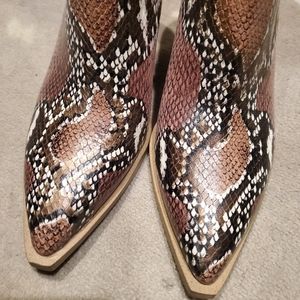 Snakeskin booties